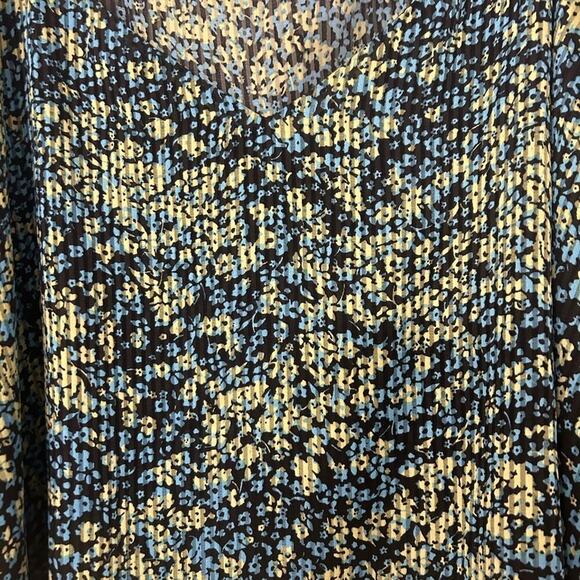 Steve Madden Ditsy Floral Chiffon Crinkle Blouse Balloon Sleeve Relaxed New 2X - Picture 5 of 10